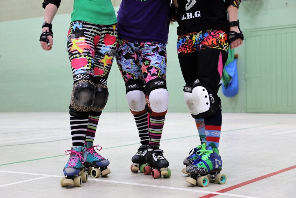 Vibrant Skating Queens Roller Derby Charity Scrim Ruby Fury