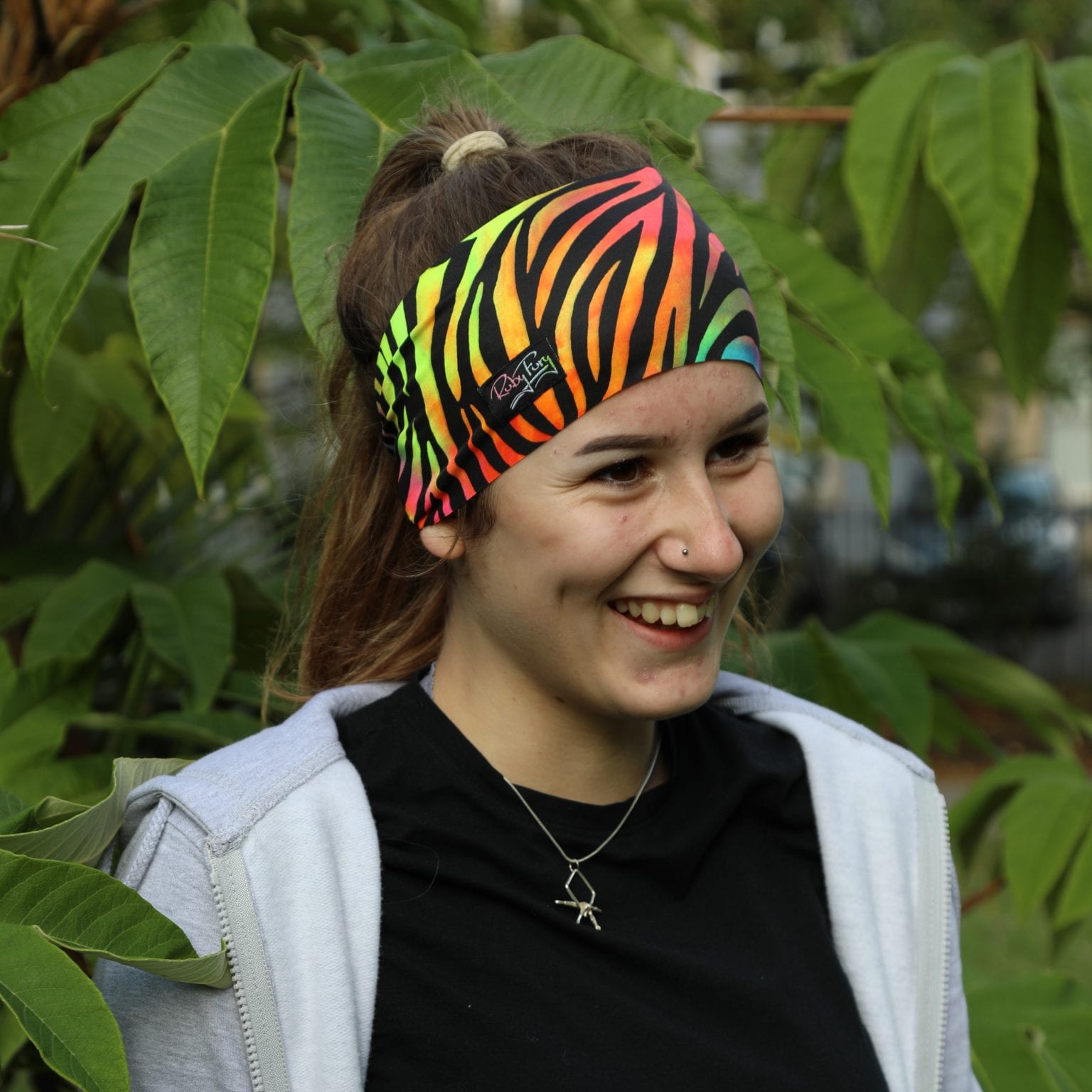 rainbow zebra headband