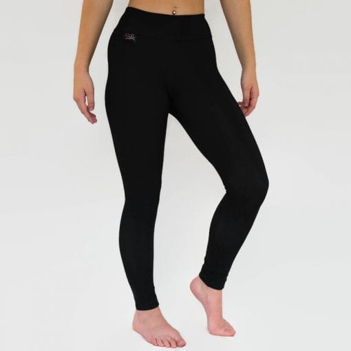 black fleece lined thermal leggings