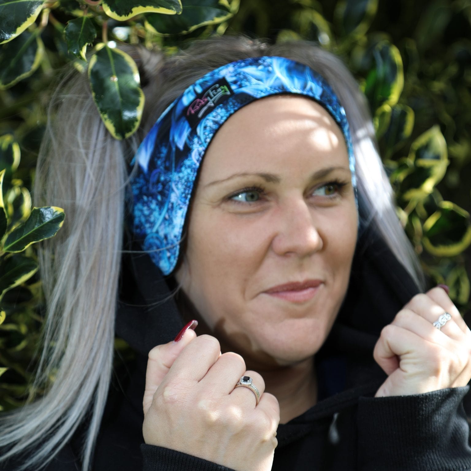 blue fleece lined headband