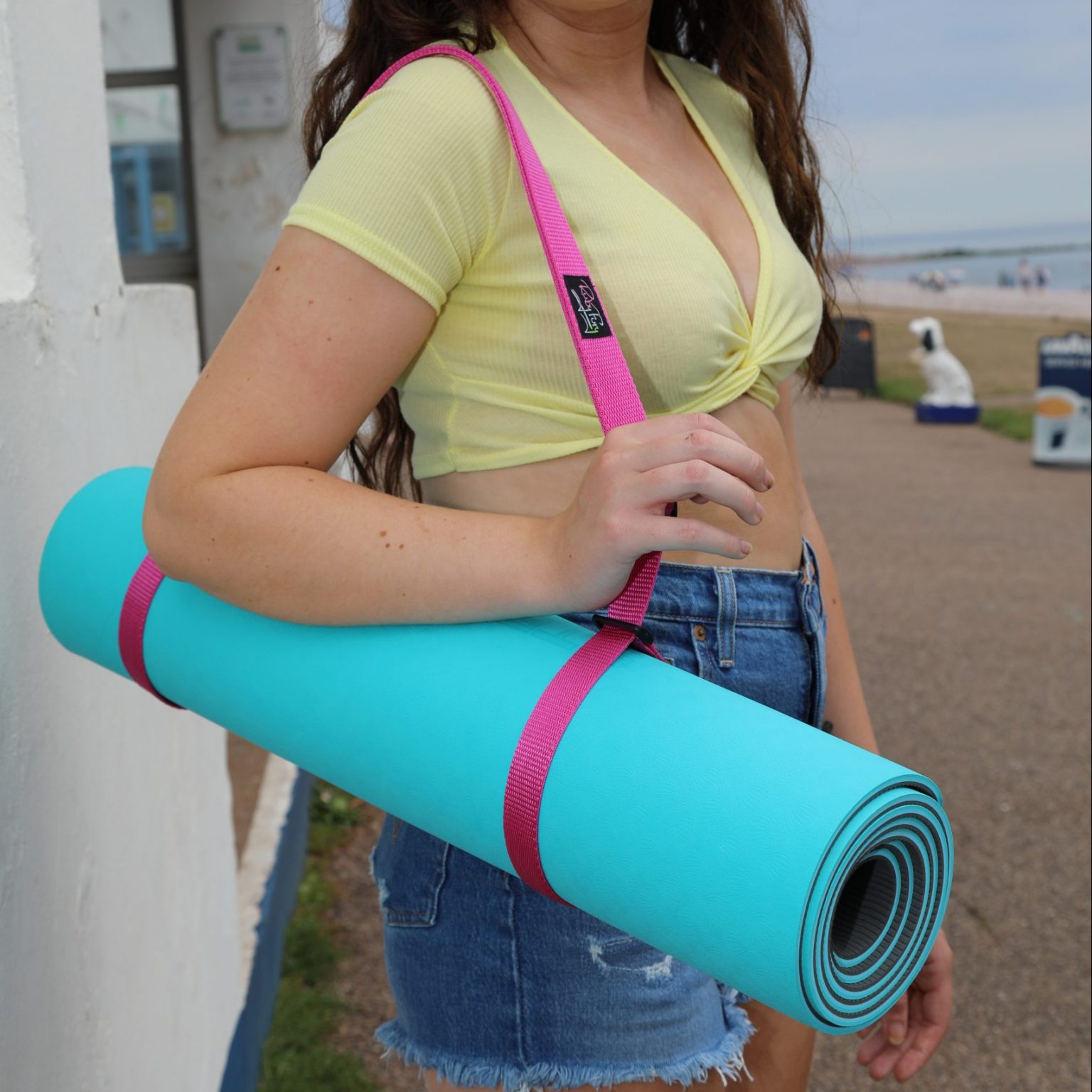 pink yoga mat strap