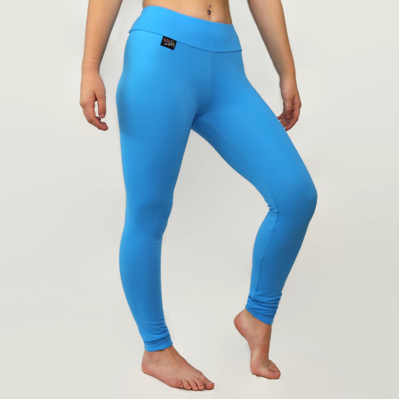 turquoise blue thermal leggings