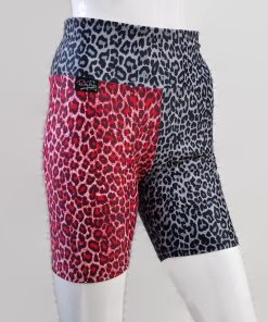 Red and grey mid shorts size M with high waist